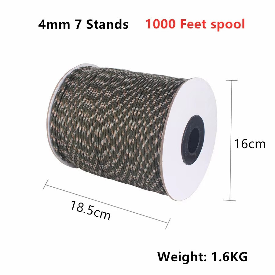 CAMPINGSKY 550 Paracord 4mm 10 - đánh giá và giá Para Cord 1000Ft