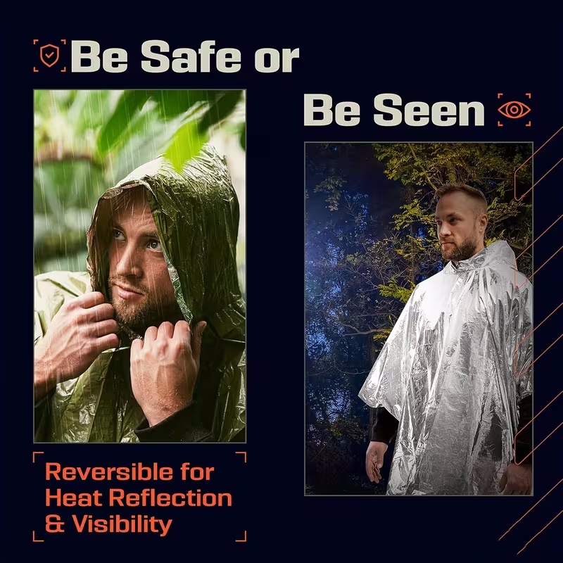 Portable Emergency Poncho 4‑Pi - đánh giá và giá Survival Blanket Reflective